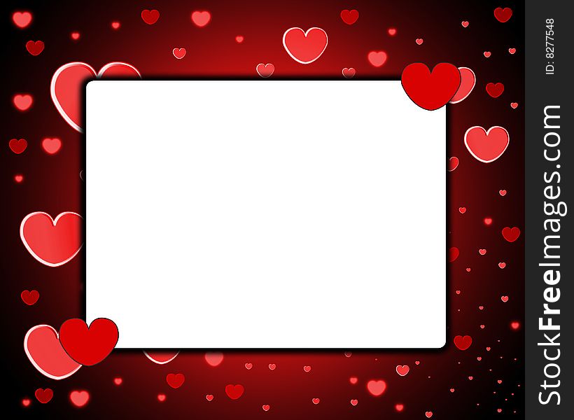 Empty frame made out of hearts, for love concepts. Empty frame made out of hearts, for love concepts.