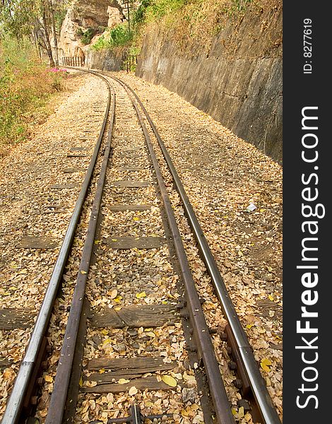 Death railway, built in World War II, Kanjanaburi, Thailand. Death railway, built in World War II, Kanjanaburi, Thailand.