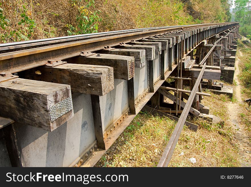 Death railway, built in World War II, Kanjanaburi, Thailand. Death railway, built in World War II, Kanjanaburi, Thailand.