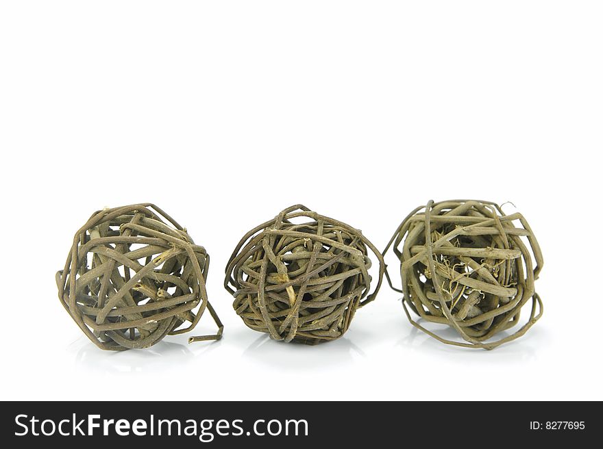 Decorative balls isolated against a white background