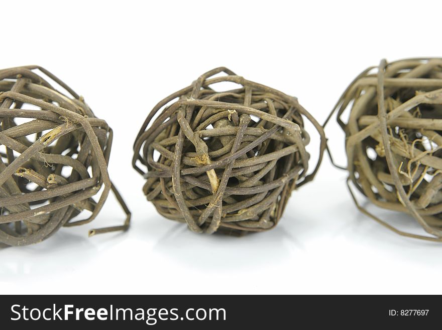 Decorative balls isolated against a white background