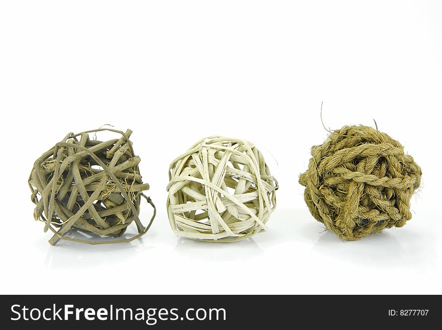 Decorative balls isolated against a white background