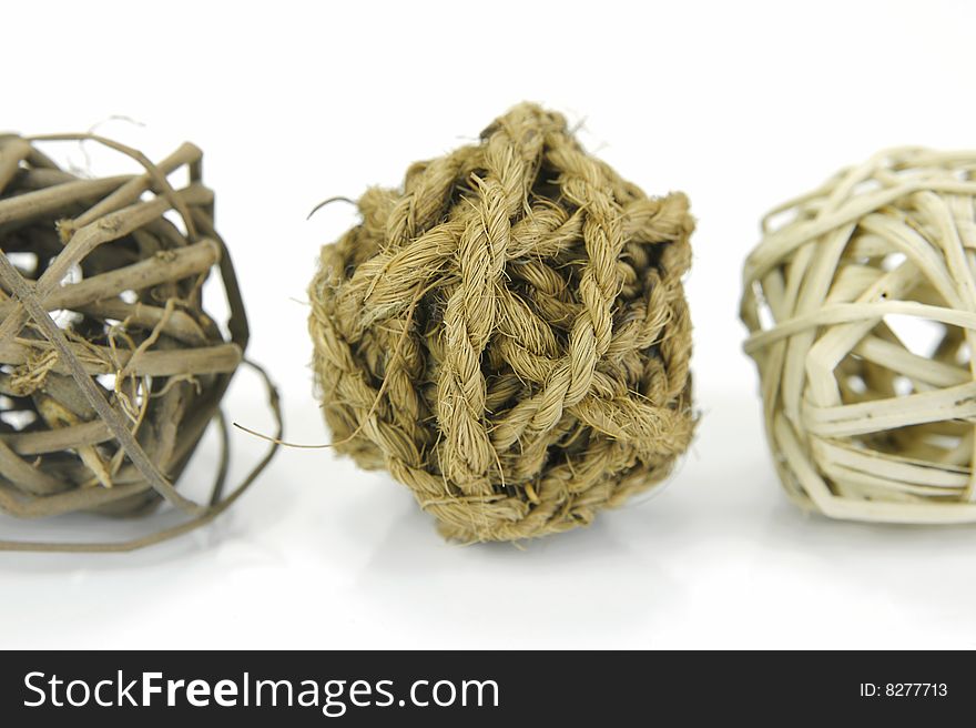 Decorative balls isolated against a white background