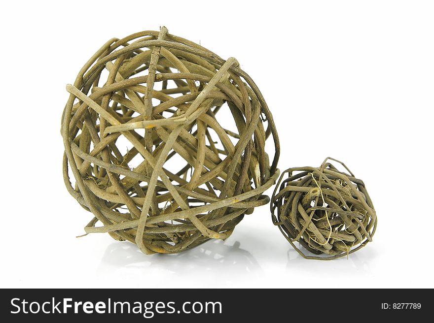 Decorative balls isolated against a white background