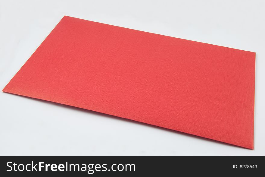 A red envelope isolated on white. (insert text on the middle)