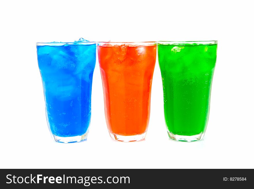 Soda drinks isolated against a white background