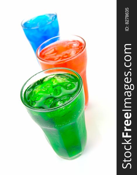 Soda drinks isolated against a white background