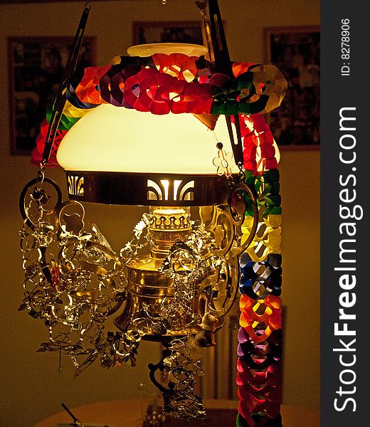 Decorated party holiday celebration lamp. Decorated party holiday celebration lamp