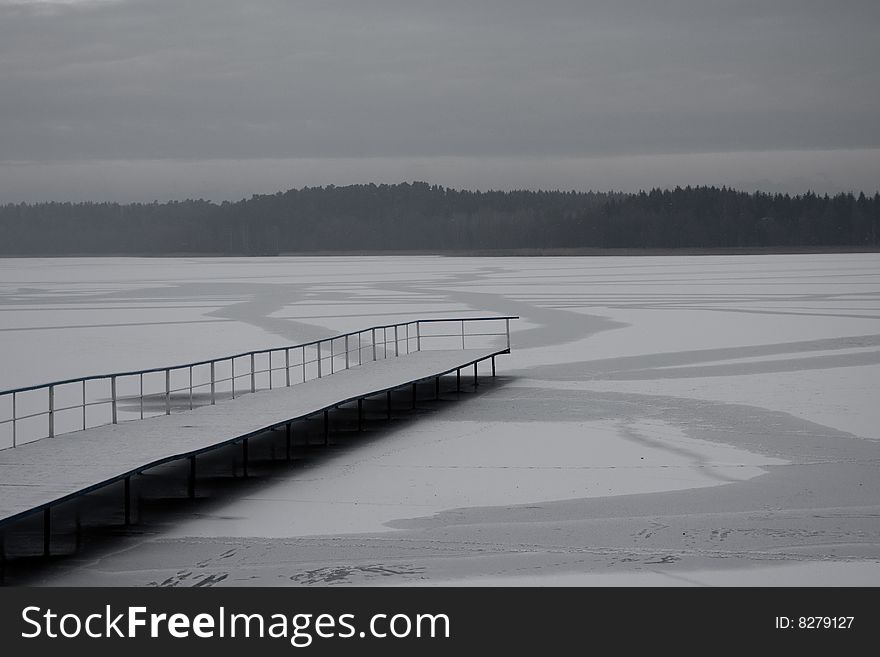 Icy Lake In Poland