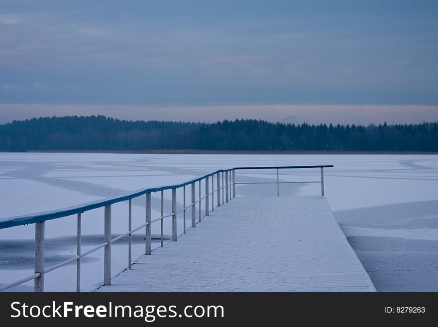 Icy Lake In Poland