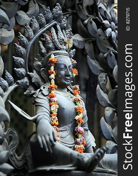 Patan kwa bahal temple sculpture of a buddha