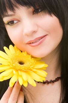 Young Woman With Flower Royalty Free Stock Photo Young Woman With Flower Royalty Free Stock Photo