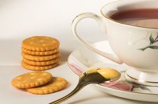 Cup Of Tea And Crackers Stock Photo Cup Of Tea And Crackers Stock Photo