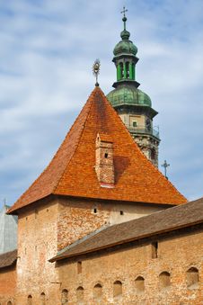 Old Fortress Tower Against Blue Sky Royalty Free Stock Photography Old Fortress Tower Against Blue Sky Royalty Free Stock Photography