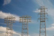 High Tension Power Lines Royalty Free Stock Images High Tension Power Lines Royalty Free Stock Images