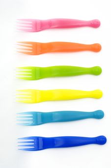 Plastic  Forks Royalty Free Stock Photography