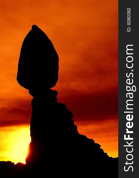 Balanced Rock at sunrise at Arches National park