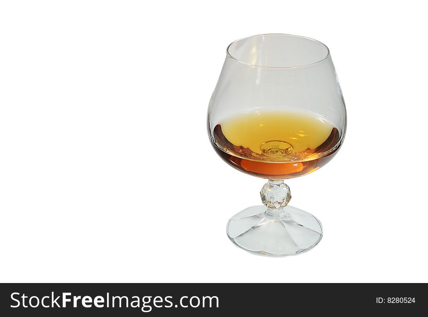 Cognac wine glass isolated over white