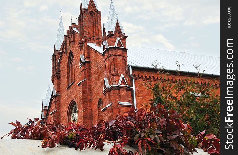 View Of Red Catolic Castle