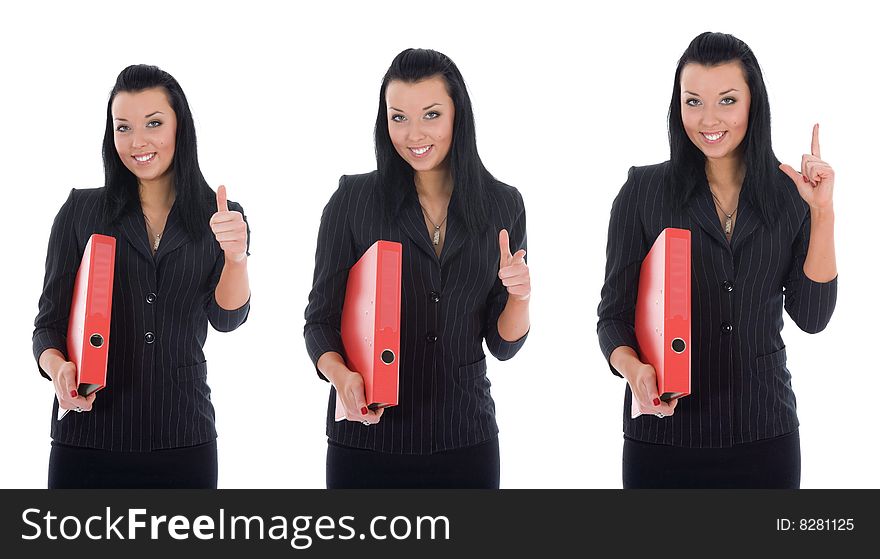 Business woman on white background