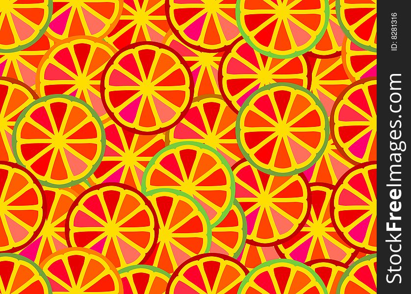 Orange paradise -seamless vector background