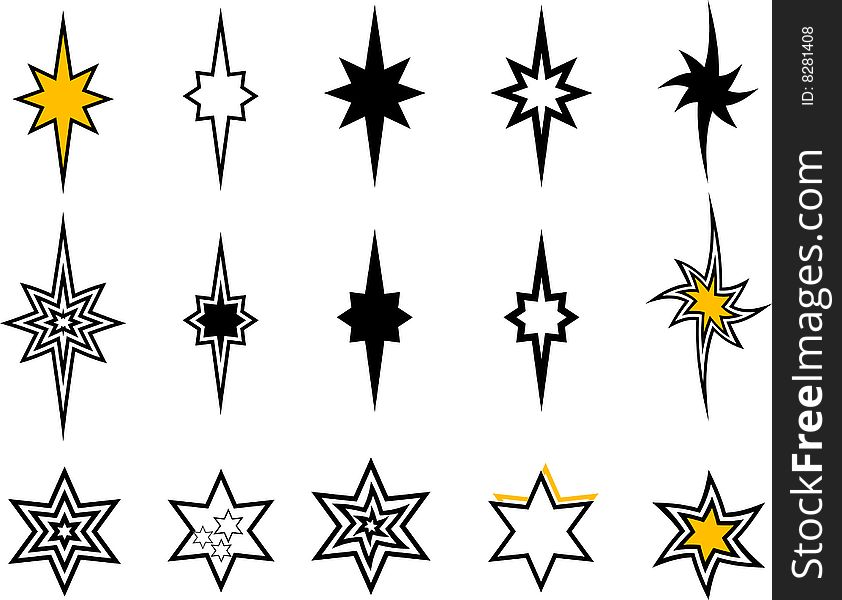 Set of vector symbols - stars