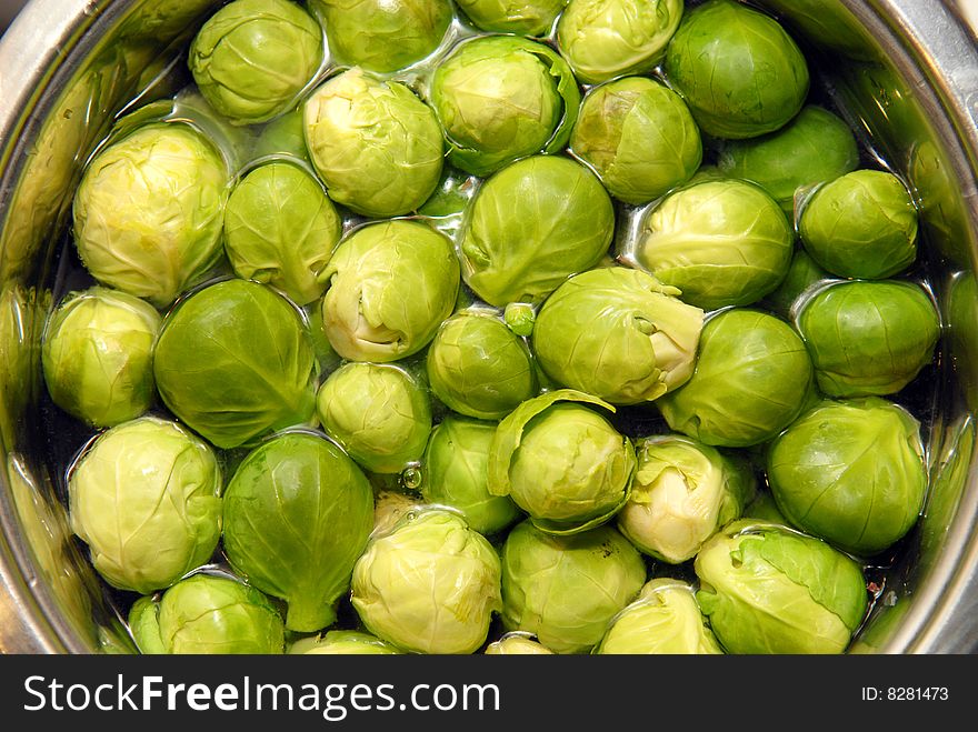 Brussels Sprouts in water
