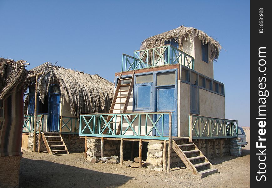 Huts on the beach, Marsa Alam, Shaab Samadai or Dolphin House Egypt