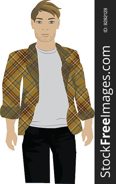 Illustration with fashion casual man. Illustration with fashion casual man