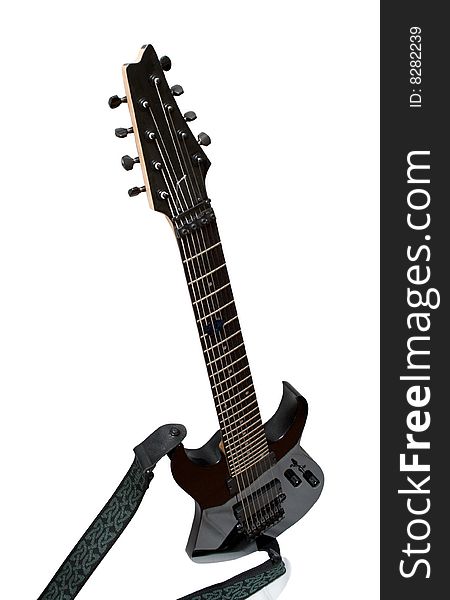 Electric 8-string guitar isolated on white
