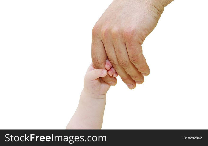 Newborn grasping parent's finger. Newborn grasping parent's finger
