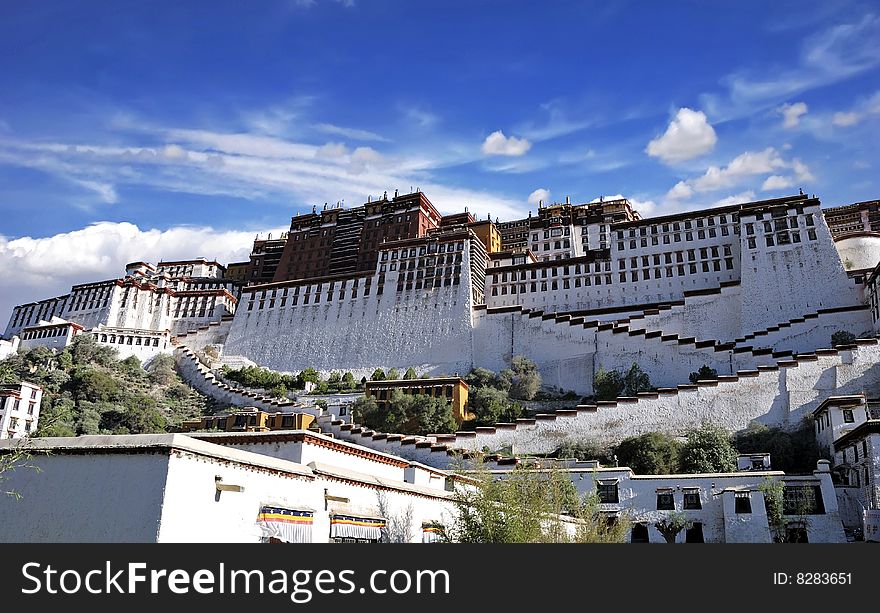 Historic architecture background blue sky