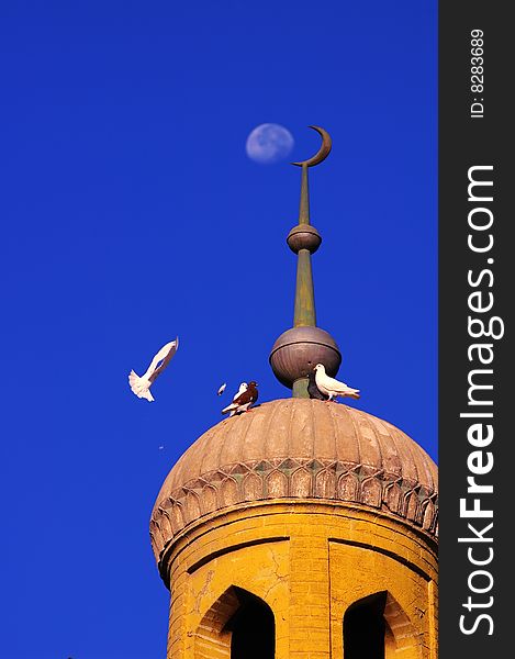 Roof of a mosque in Singkiang,China