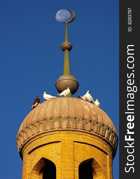 Roof of a mosque in Singkiang,China. Roof of a mosque in Singkiang,China