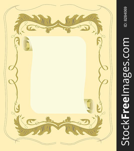 Frame with a classic design elements in vector format. Frame with a classic design elements in vector format