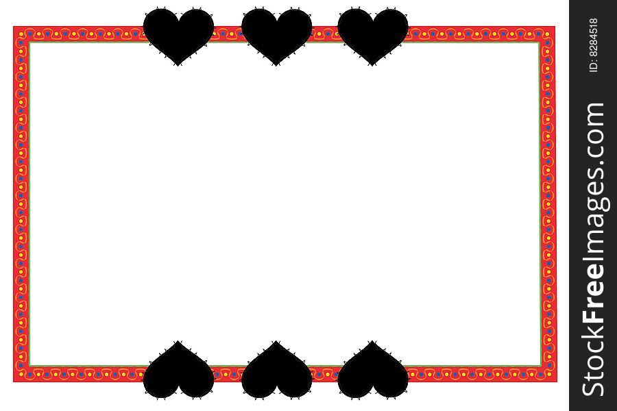 Heart shape frame on white background