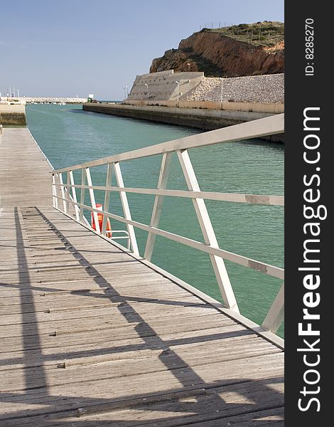 Access deck to a new pier, Albufeira, south of Portugal. Access deck to a new pier, Albufeira, south of Portugal