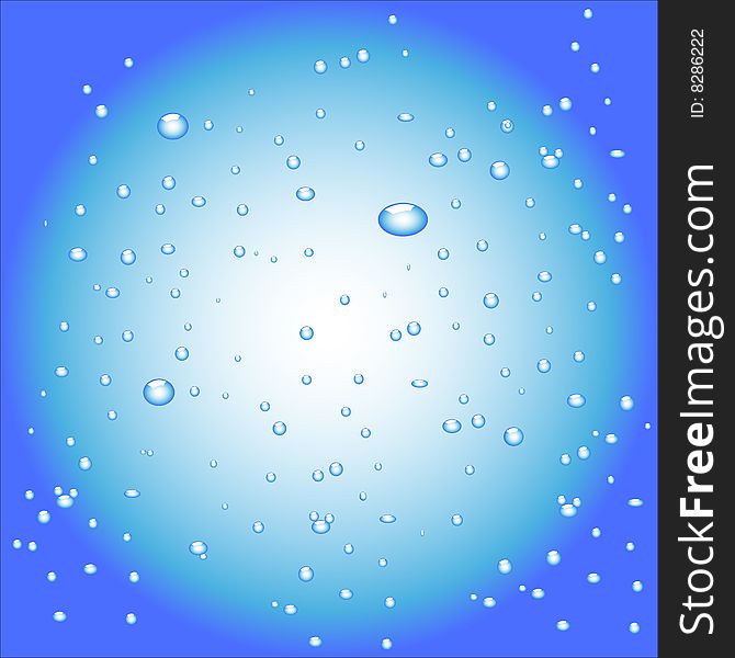 Blue background with bubbles, vector illustration