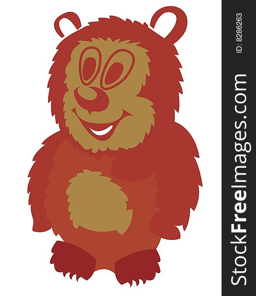 Cute teddy bear, vector illustration