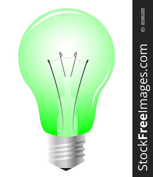 Realistic light bulb, vector illustration