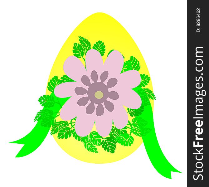 Floral easter egg, vector illustration