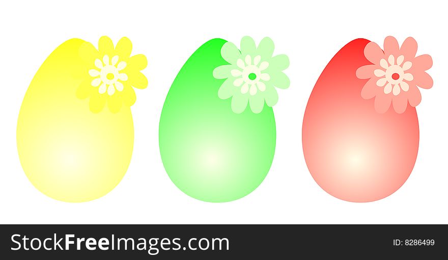 Floral easter eggs, vector illustration