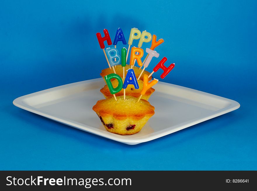 Birthday cupcakes with colorful background. Birthday cupcakes with colorful background