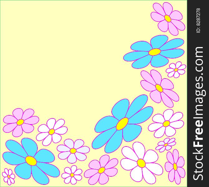 Abstract spring floral pattern on yellow. Abstract spring floral pattern on yellow