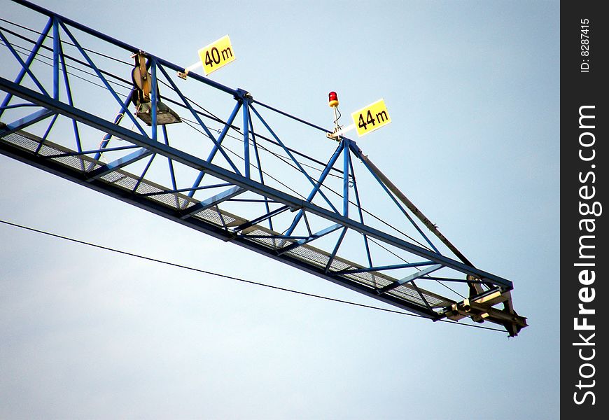 Part of the construction crane at a construction site