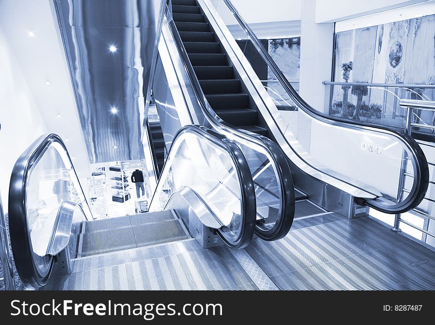 The escalator of a subway station.