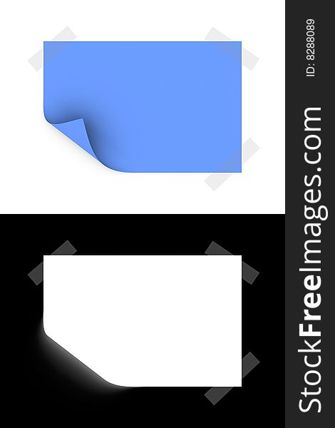 3d rendered slip of paper with opacity mask for easily use. 3d rendered slip of paper with opacity mask for easily use