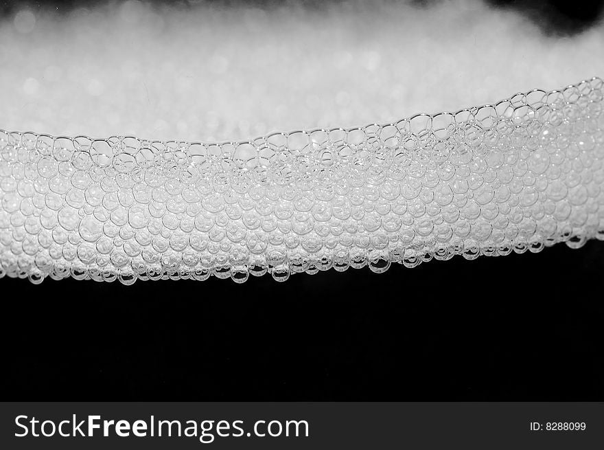 Macro photo of foam in glass