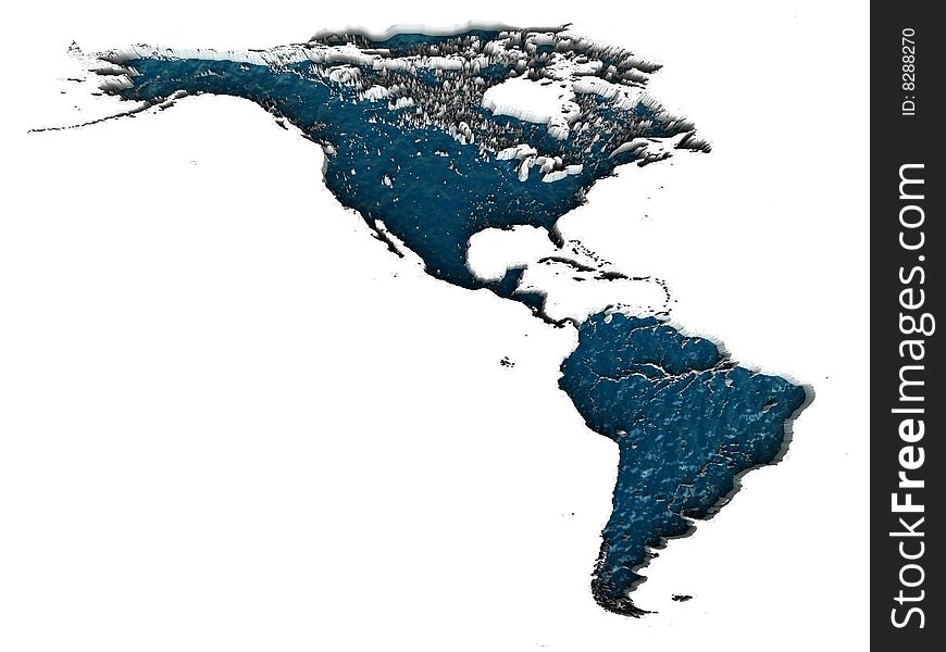 Concept of north and south american sea