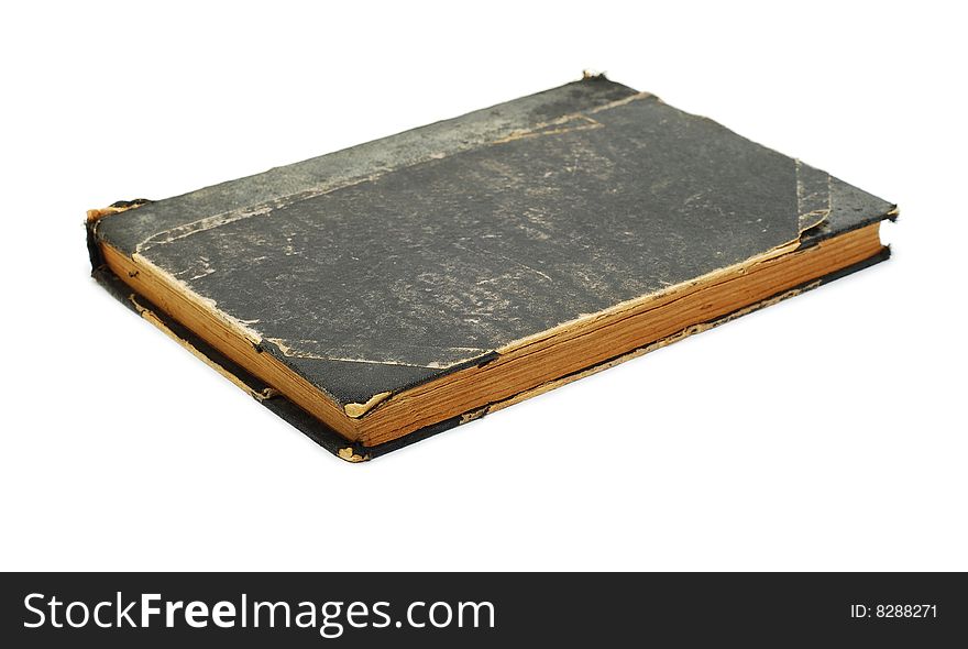 Black old book isolated on white